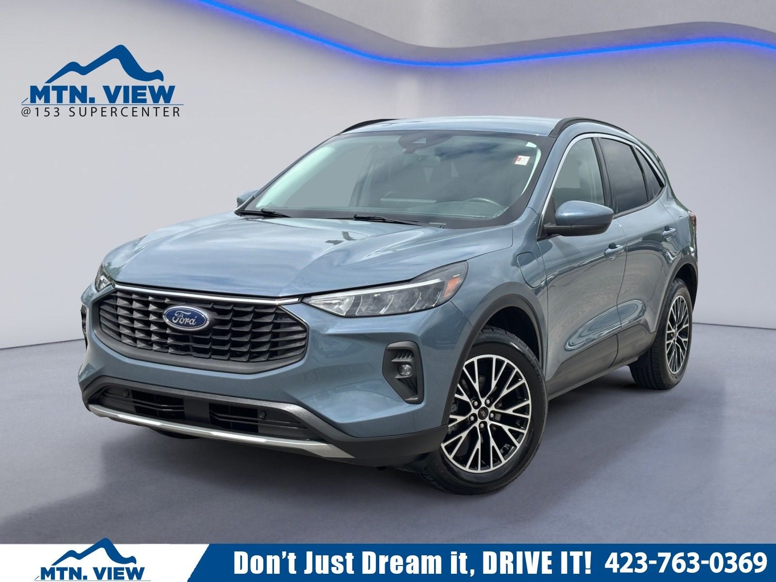 2023 Ford Escape Plug-In Hybrid Base in Vapor Blue — front three-quarter view