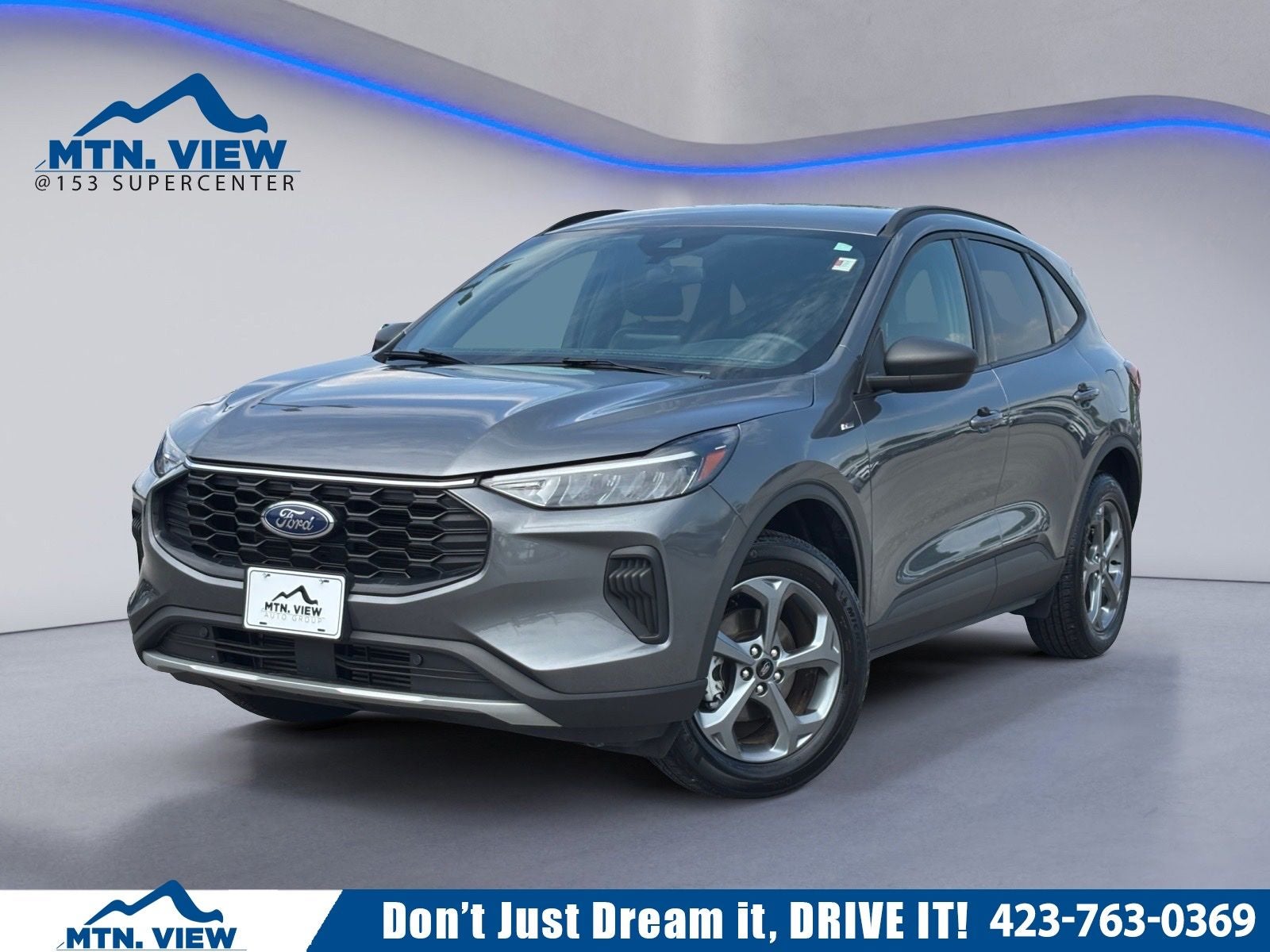 2025 Ford Escape ST-Line in Gray Metallic — front three-quarter view