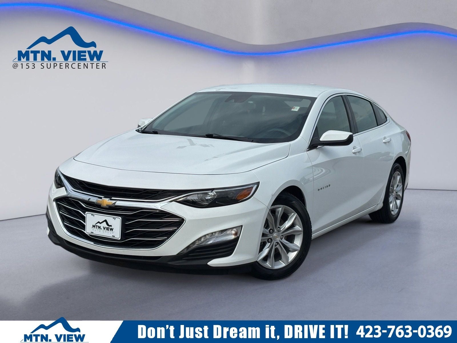 2023 Chevrolet Malibu LT 1LT in Summit White — front three-quarter view