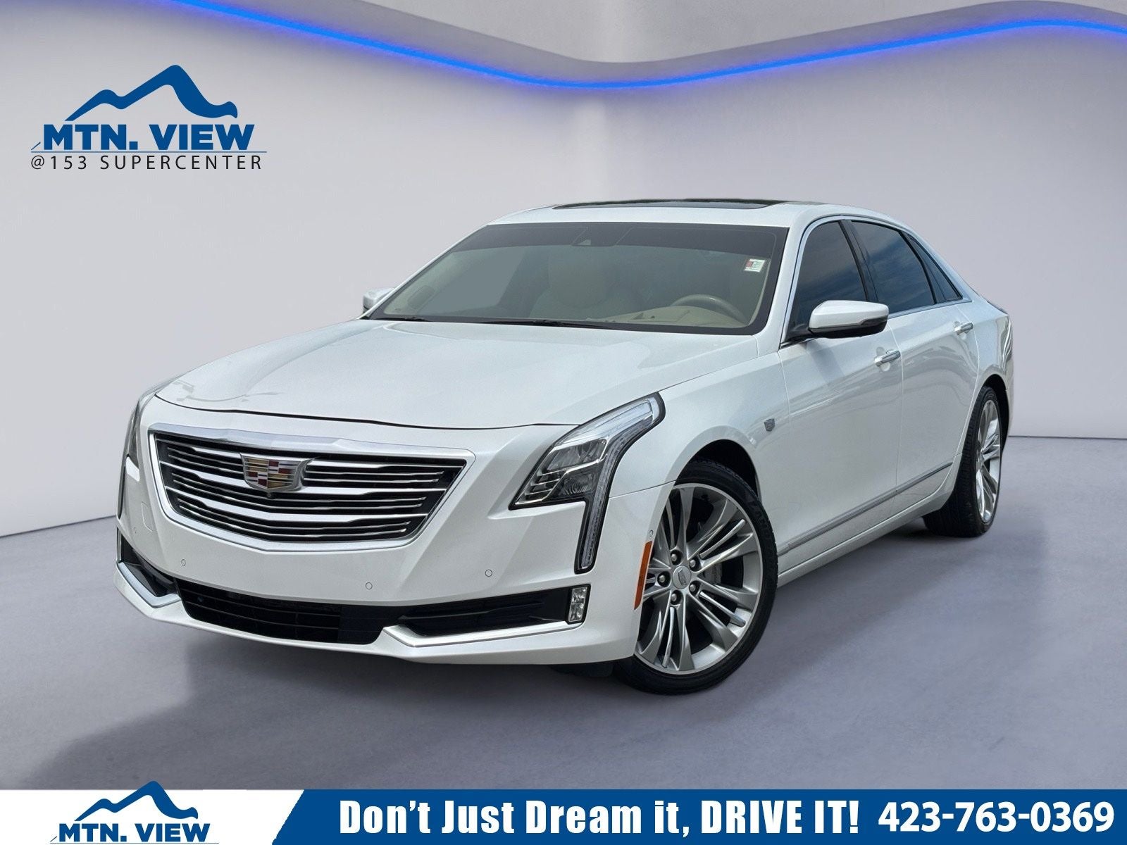 2017 Cadillac CT6 3.6L Platinum in Crystal White Tricoat — front three-quarter view