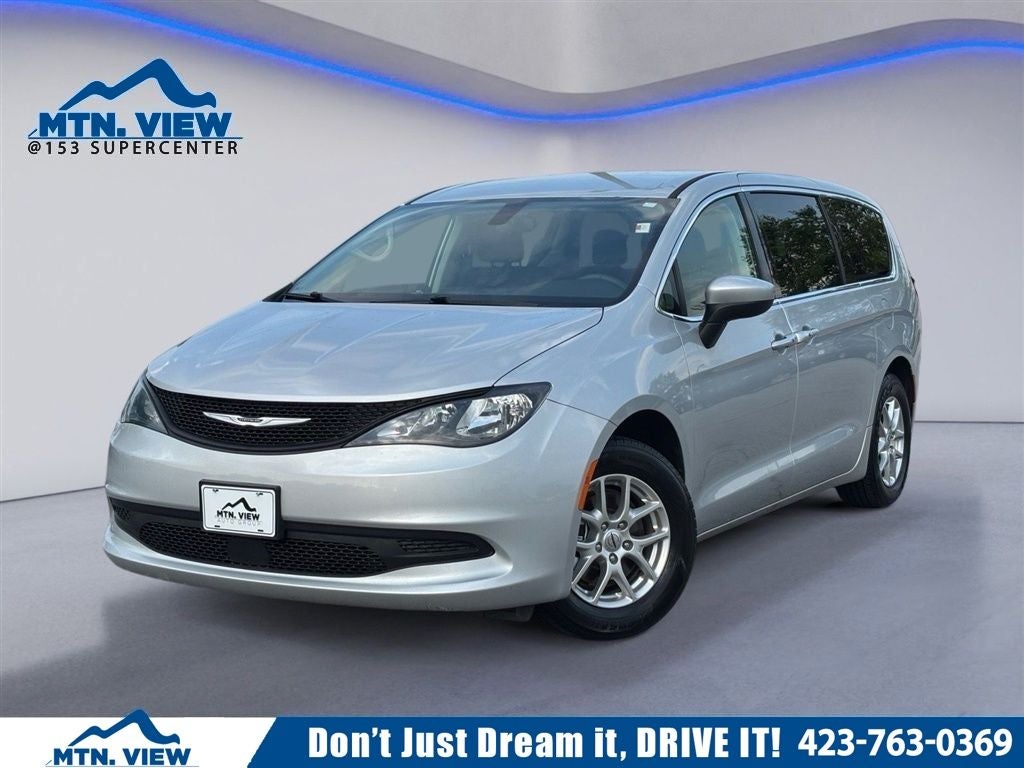 2022 Chrysler Voyager LX in Silver Mist Clearcoat — front three-quarter view