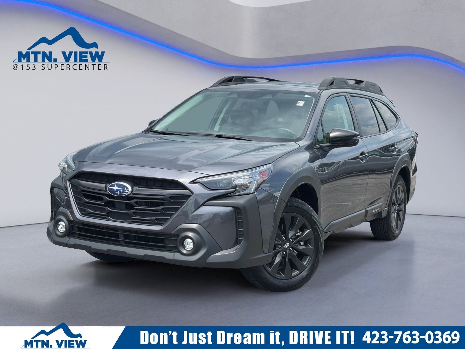 2025 Subaru Outback Onyx Edition in Magnetite Gray Metallic — front three-quarter view