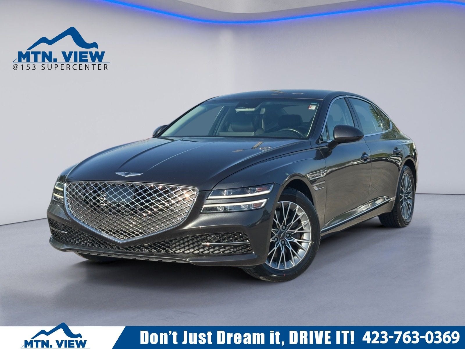 2023 Genesis G80 2.5T in Makalu Gray — front three-quarter view