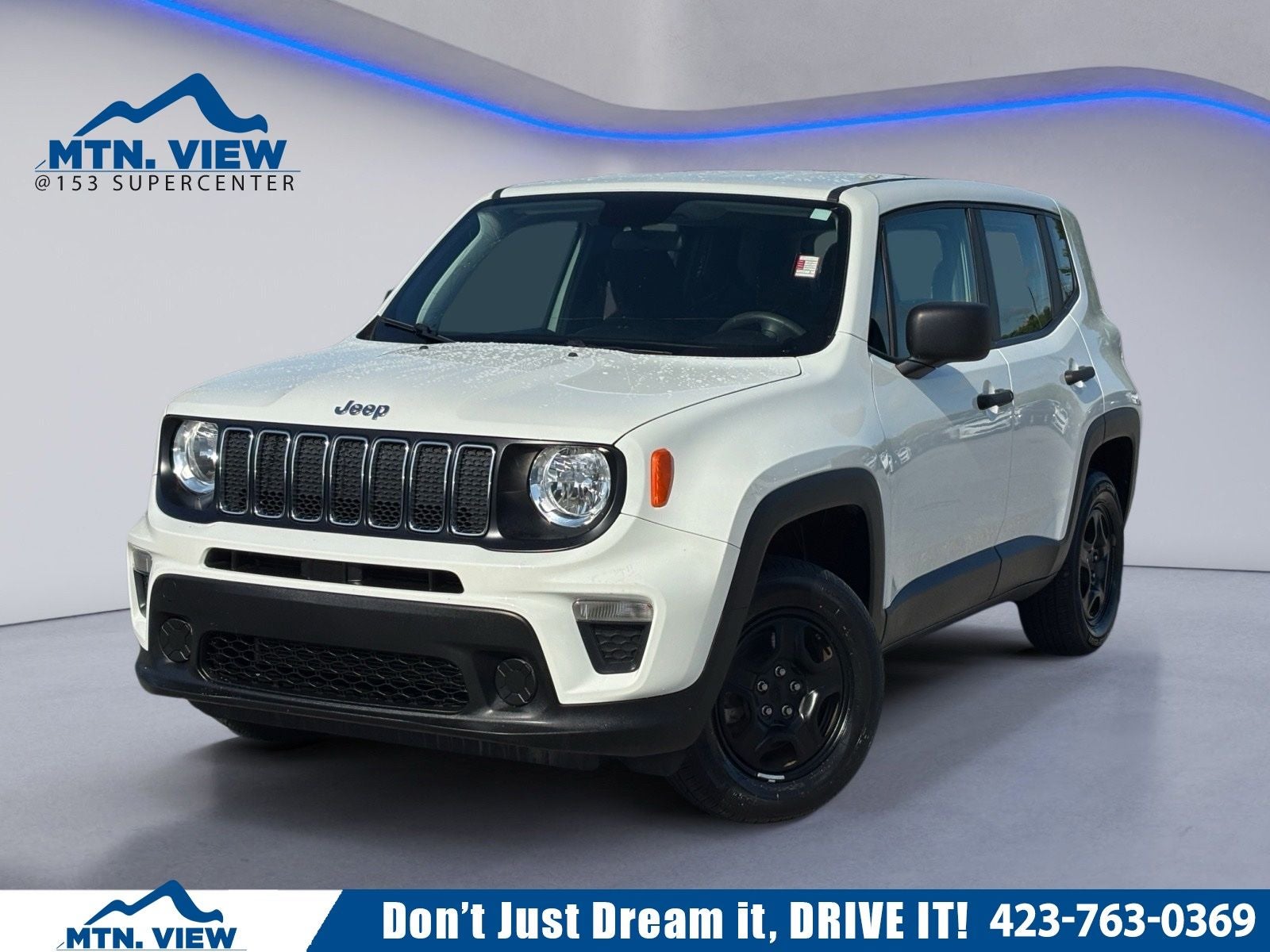 2020 Jeep Renegade Sport in Alpine White Clearcoat — front three-quarter view